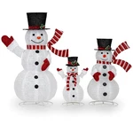 3PCS Pre-lit 3D Snowman Set W/270 Led Lights For Home Lawn Yard Garden Plug In. Fixed Price $125.99.