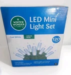 Winter Wonder Lane 120 Led Mini Light Set Cool White Green Wire. Fixed Price $9.99.