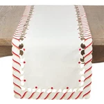 Saro Lifestyle Bonbon Collection Candy Cane Design Christmas Holiday Table Runne. Fixed Price $35.99.