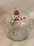 Glass Globe Up Snowman Ornament Changing Lights With Satin Lined Gift Box. Fixed Price $19.00.