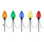 Home Accents Holiday 20 In Multicolored Giant C7 Led Pathway Lights 5PACK. Fixed Price $34.99.