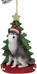 Kurt Adler Siberian Husky With Tree Base Christmas Ornament--personalizable. Fixed Price $16.99.