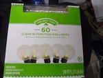 New ! 60 Counts Holiday Time Clear 16 Function G40 Lights Green Wire 39FT Long. Fixed Price $39.81.