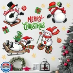 Mfault Merry Christmas Snowman Wall Decals Stickers, Xmas Tree Sleigh Pepperm. Fixed Price $34.99.