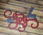 Nwt Raz 32.25" Rustic Distressed Metal Joy Reindeer North Star Wall Barn Sign. Fixed Price $99.50.