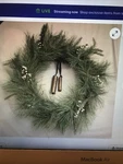 SET/2 -26" Pine & Snowberry Christmas Wreath Bell Ornaments Hearth Hand New. Fixed Price $99.99.