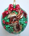 Radko Rudolph The Red Nosed Reindeer Christmas Ornament Wreath 97-RUD-01 1999. Fixed Price $34.99.