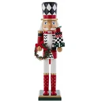 Kurt S. Adler 15-INCH Red, White And Black Nutcracker With Gift Box Wreath. Fixed Price $53.78.