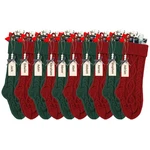 10-PACK 18" Personalized Knit Christmas Stockings Red & Green Xmas Decor. Fixed Price $89.41.