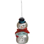 Hanging Glass Christmas Ornament - Snowman With Bow & Top Hat 6 Inch New. Fixed Price $10.49.
