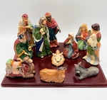 Nativity Home For The Holidays Porcelain Set 11PCS Wood Base Hand Painted Read. Fixed Price $14.95.