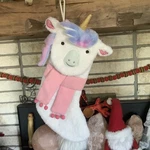Target Plush Pink Scarf Purple White Wondershop Unicorn Christmas Stocking. Fixed Price $29.95.