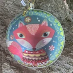 Midwest-cbk Red Fox Glitter Disk Glass Christmas Ornament 104134. Fixed Price $10.95.