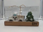 Boston Warehouse Salt & Pepper Shakers Christmas Pickup Truck Tree Nib 2022. Fixed Price $21.50.
