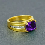 Classic Design Men Purple Amethyst Gemstone 925 Silver Ring For Christmas. Fixed Price $52.10.