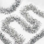 Christmas Tinsel Garland 33FT Silver Tree Metallic H.... Fixed Price $21.07.