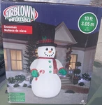 Gemmy Light Up 10' Foot Inflatable Snowman Christmas Xmas Yard Decoration. Fixed Price $87.00.
