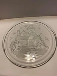 Vintage Arcoroc Winter Wonderland Christmas Glass Platter Round Made France. Fixed Price $6.00.