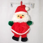 Plush Santa Clause Hanging Stocking Pocket Pouch Full Body Vtg Christmas Holiday. Fixed Price $10.98.