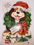New Vintage Hallmark Merry Christmas Wreath Dog Door Wall Decoration. Fixed Price $17.24.