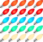 25 Pack Led Light Bulbs, Multicolor Vintage Christmas C7,. Fixed Price $31.99.