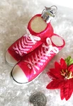 Christmas Ornament Glass Pink Hightops Star Detail Kurt Adler Ksa 3.5". Fixed Price $15.99.