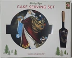 Holiday Cake Serving Set Christmas Santa Claus Plate And Server. Fixed Price $18.98.