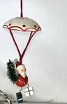 Santa Claus Parachute Christmas Tree Gift Wooden Painted Ornament Preowned. Fixed Price $20.00.
