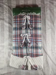 Christmas Tree Skirt 48 Inch Round White Plaid Farmhouse Decoration Holiday New. Fixed Price $30.00.