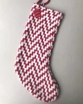 Wondershop Fuzzy Knit Chevron Christmas Stocking Red White. Fixed Price $12.99.