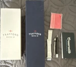 Trafford Co Silver Metal Bracelet Wristwatch Band With Tools Box. Fixed Price $250.00.