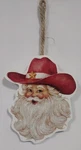 Holiday Time Cowboy Santa Christmas Ornament, 5" Red And White. Fixed Price $14.85.