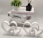 2PCS Heart-to-heart Statue Set, Minimalist White Design, Love-themed Ornament. Fixed Price $10.00.