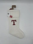 Target Wondershop White Knit Monogram Christmas Stocking 18" Initial Letter "t". Fixed Price $18.00.
