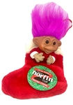 Vtg Nos Norfin Troll Xmas Stocking 8" Plush Htf Violet Hair Brown Eyes. Fixed Price $24.00.