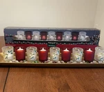 Pfaltzgraff Winterberry Tealight Gold Tray Centerpiece 9 Votives & Glass Beads. Fixed Price $25.00.