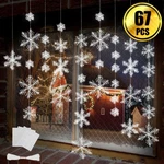 63 Pieces 4 Sizes White Christmas Snowflake Decorations Ornaments G.... Fixed Price $15.93.