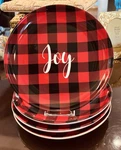Ashland Christmas 8 1/2 Plate & Black Plaid Checkered Joy. Fixed Price $12.00.