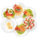Stpgoods Food Set Of 6 Glass Plates - Dessert / Side 7.5". Fixed Price $34.95.