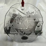 Vintage 90'S Christmas Sun Catcher Crystal Clear Studios Winter Scene 6 Plaque. Fixed Price $19.99.