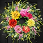 Icx Spring Wreaths For Front Door 24 Inch, Large Floral With Peon.... Fixed Price $86.19.