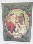 Holiday Merry Christmas Santa With Holly And Berries Storage, Gift Box. Fixed Price $24.99.