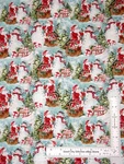 Christmas Fabric Santas Snowman Trees Susan Winget CP72467 Cotton By The Yard. Fixed Price $11.17.