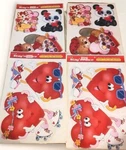 Lot 4 Vintage Cleo Window Clings Stay Place Valentines Candy Bears Hearts. Fixed Price $19.99.