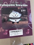 2-FOOT Collapsible Light-up Snowman Indoor/outdoor Holiday Decoration Nib. Fixed Price $35.99.
