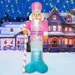 10FT Christmas Inflatable Nutcracker Holding Candy Cane Led Lights Xmas Decor. Fixed Price $81.87.