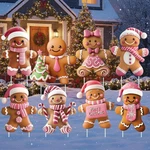 Memorywuu 8 Pcs Christmas Gingerbread Man Yard Signs With Stakes Outdoor 3D G.... Fixed Price $29.22.