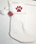 St. Nicholas Square Off-white Stocking Embroidered Dog Paw Pet Cable Knit. Fixed Price $17.47.