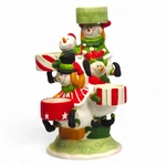 Yankee Candle Tumorous Snowman Tealight Holder Stacked Winter Decor 9" Tall. Fixed Price $14.93.