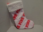 Victorias Secret Pink Logo Plush Stocking White Red Christmas New With Tags. Fixed Price $11.88.